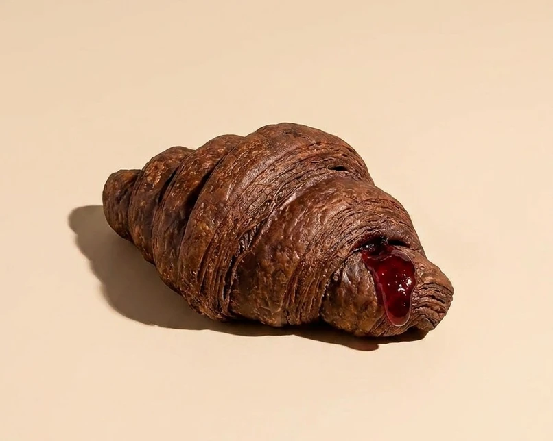 cornetto vegano cacao farcito all'amarena  -  - Chicchiamo Forlì