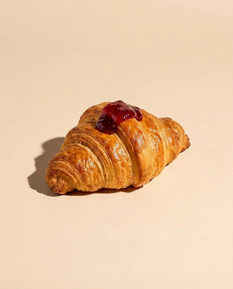 croissant marmellata  - marmellata 70 % frutta circa a seconda della disponibilità tra albicocca mirtillo e arancia - Chicchiamo Forlì