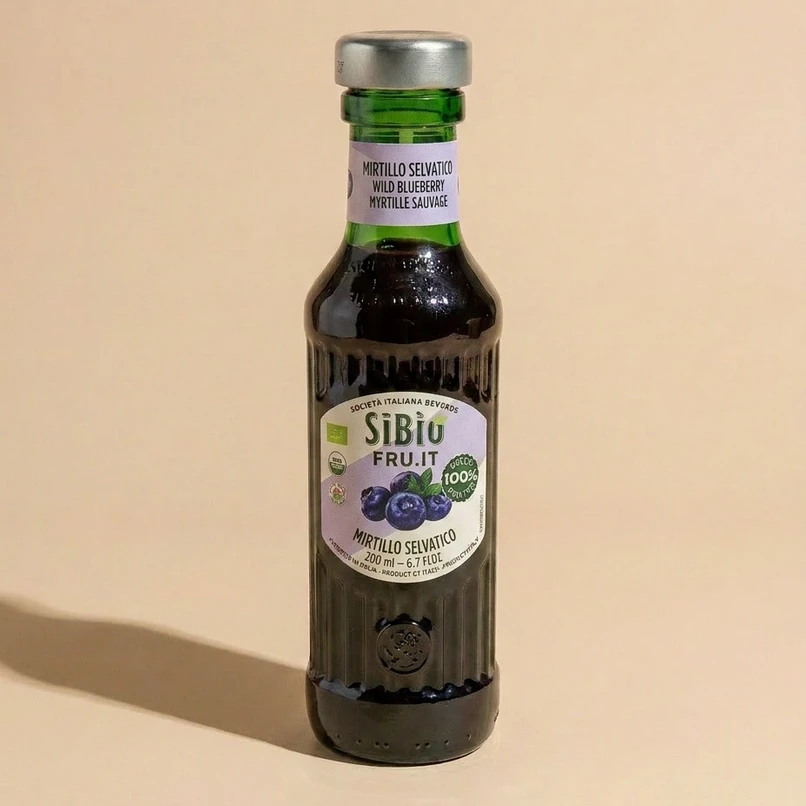 succo di mirtillo selvatico  - succo 100% frutta biologica senza zuccheri aggiunti - Chicchiamo Forlì